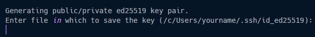 Terminal showing SSH key generation process